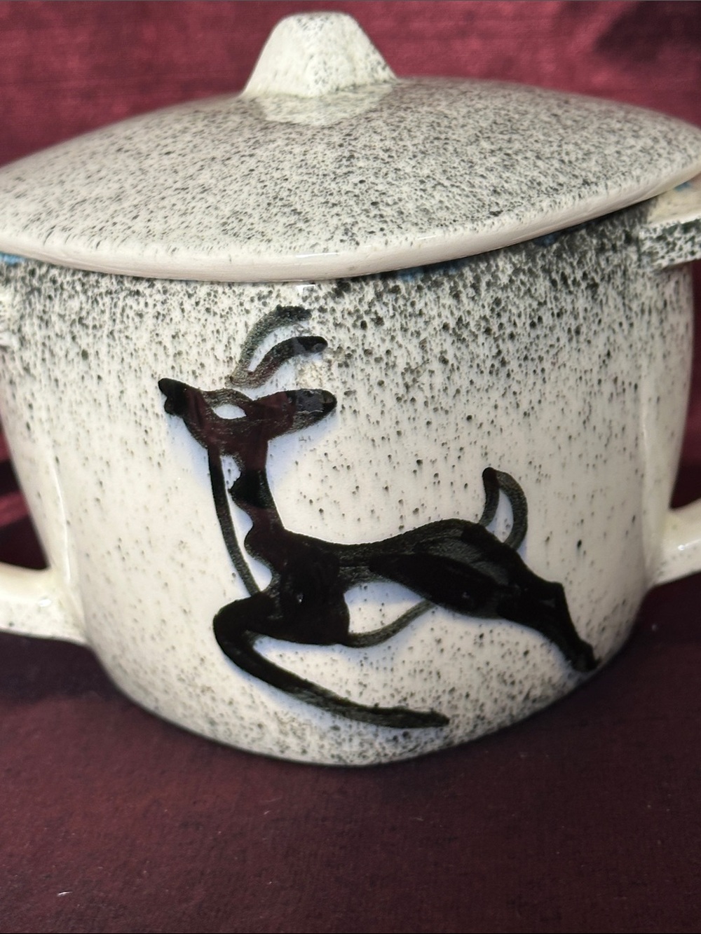 Vintage Loma of Arizona Covered Sugar Bowl / Small Tureen - MCM Deer Motif 🌵🦌✨ - Picture 3 of 7